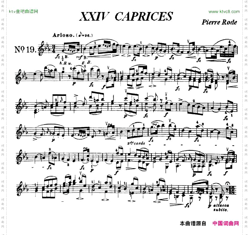 24首小提琴练习曲之19