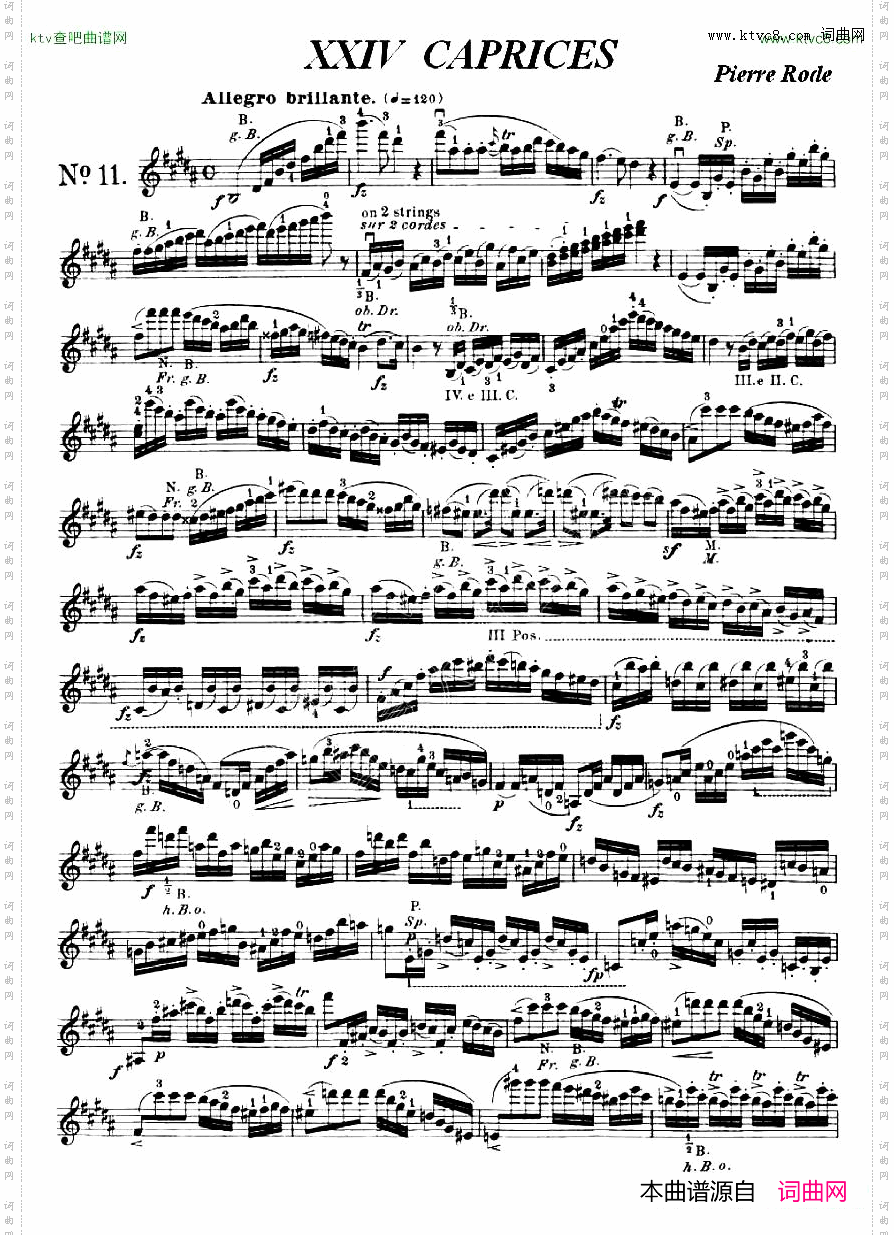 24首小提琴练习曲之11