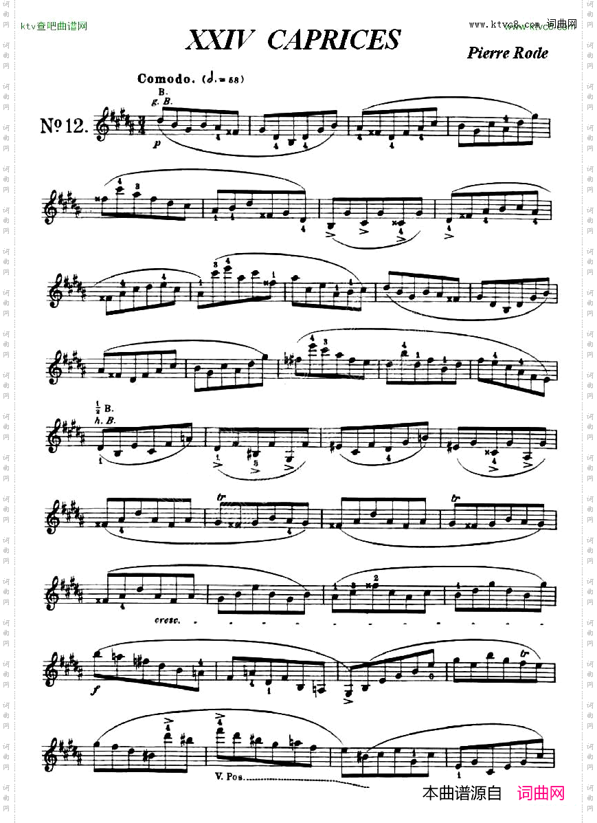 24首小提琴练习曲之12