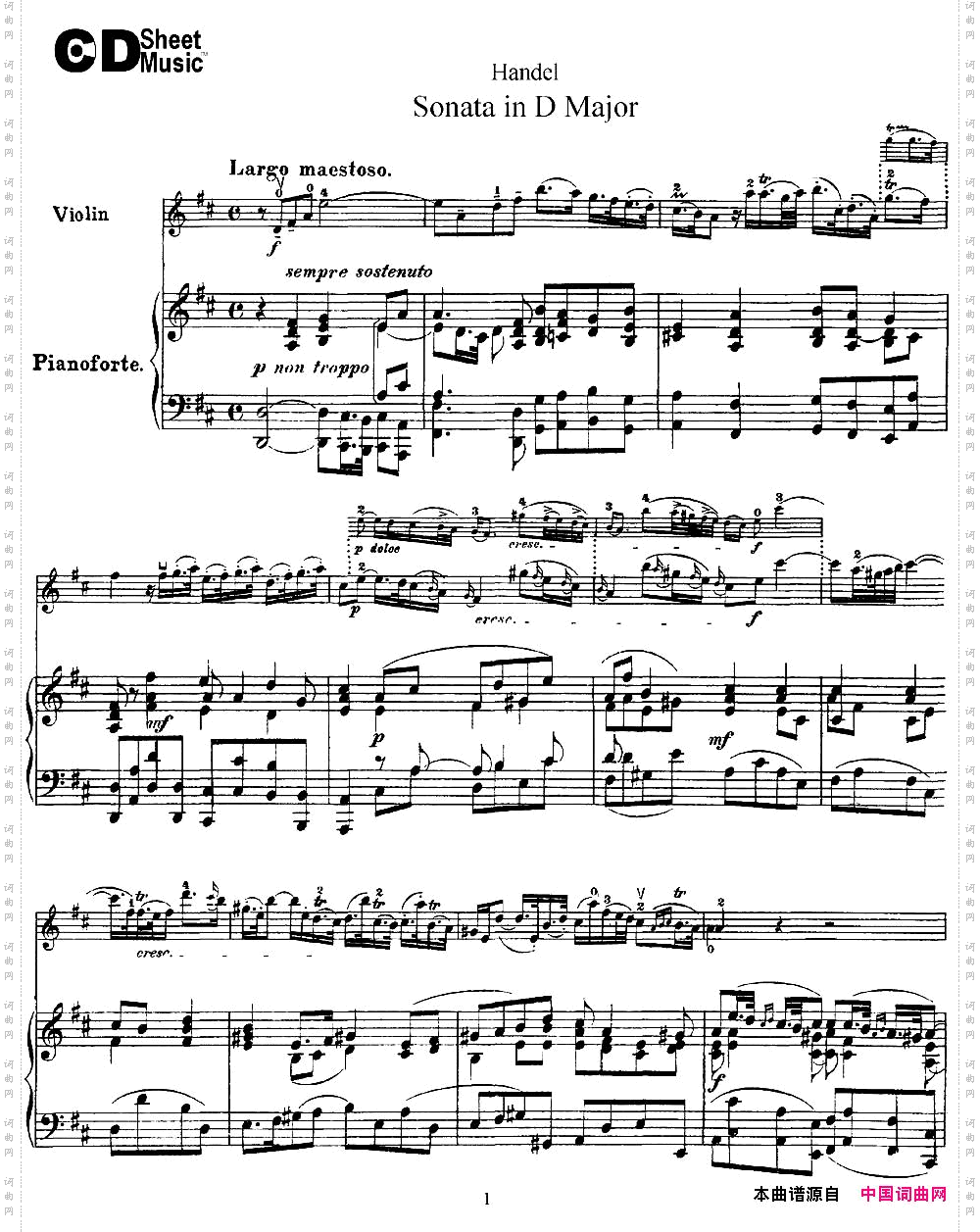 ViolinSonataNo.4inDmajor小提琴+钢琴伴奏_Violin Sonata No.4 in D major小提琴+钢琴伴奏