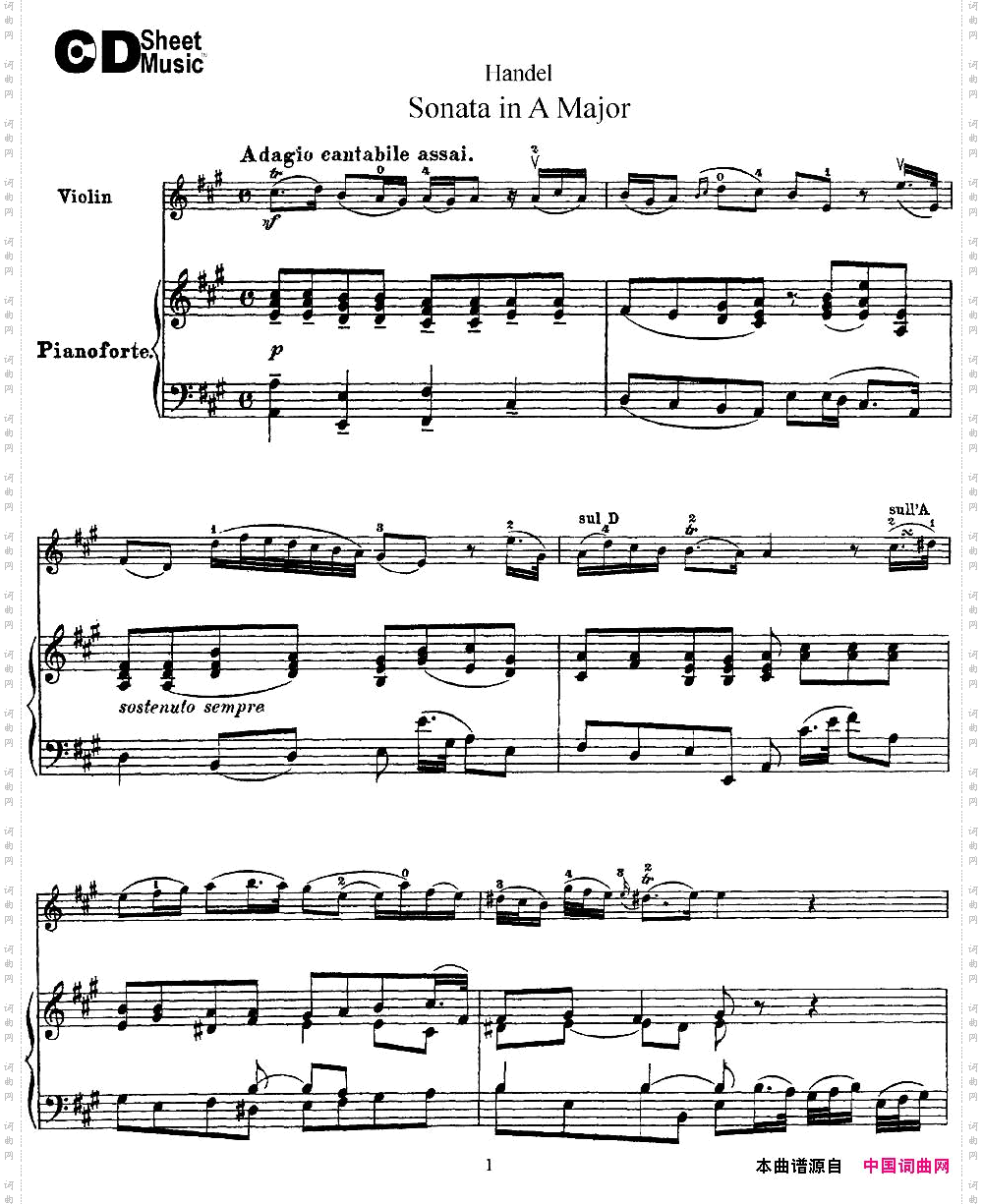 ViolinSonataNo.5inAmajor小提琴+钢琴伴奏_Violin Sonata No.5 in A major小提琴+钢琴伴奏
