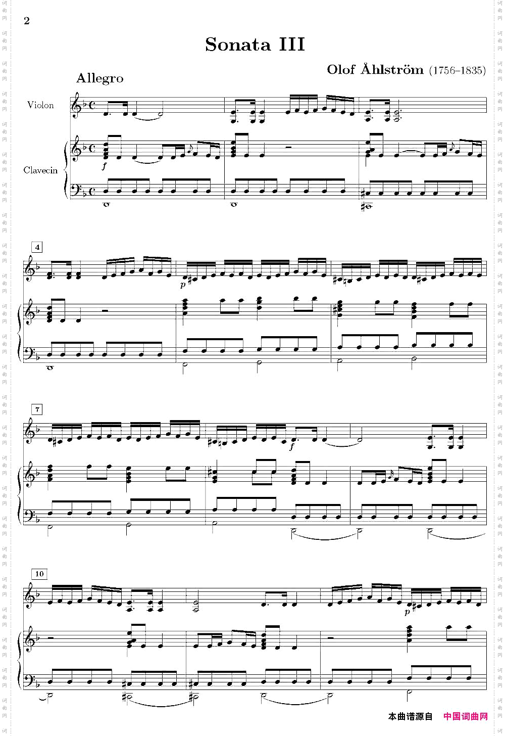 SonataIII小提琴+钢琴伴奏_Sonata III小提琴+钢琴伴奏