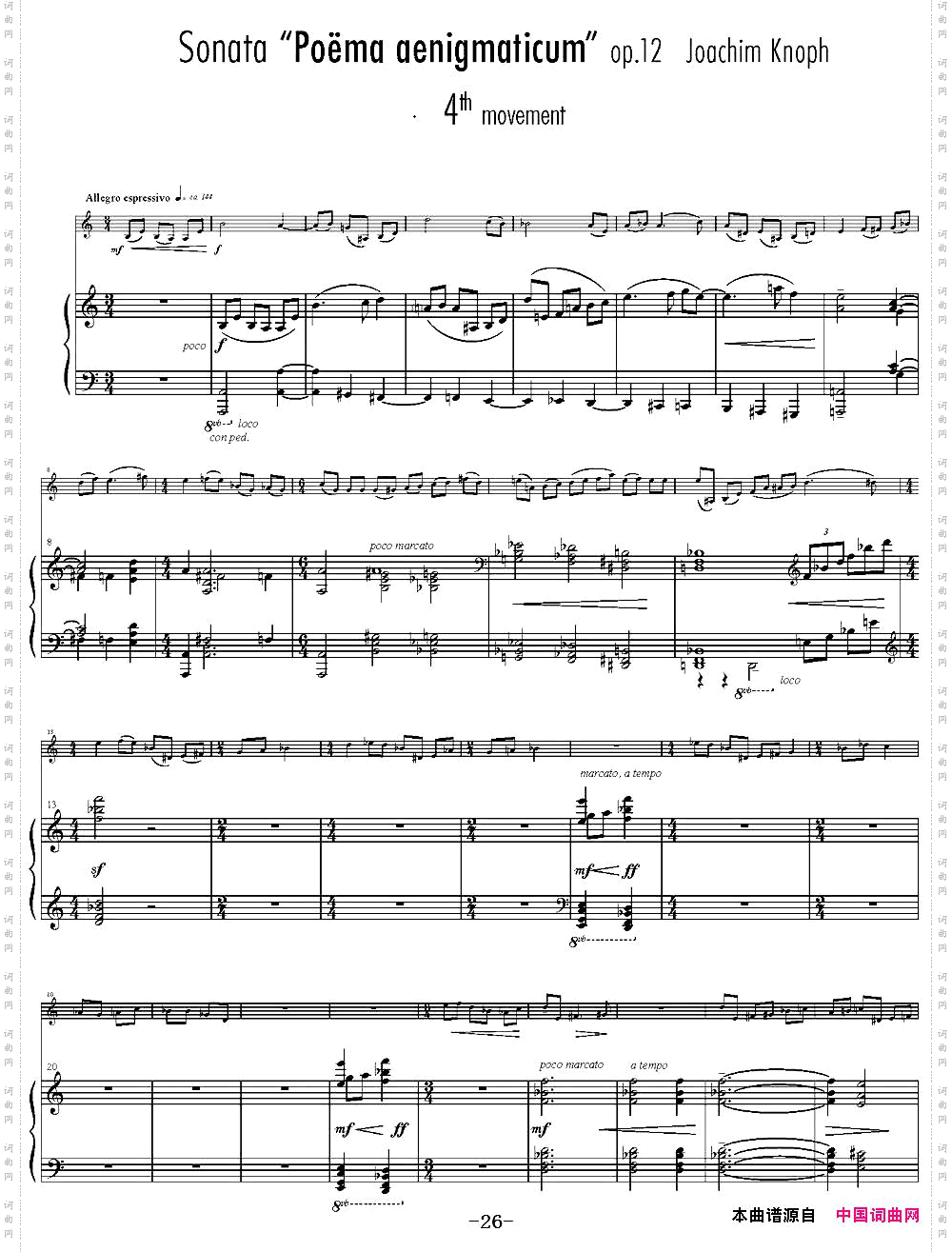 SonataPoemaaenigmaticum小提琴+钢琴伴奏、4thmovement_Sonata Poema aenigmaticum小提琴+钢琴伴奏、4th movement