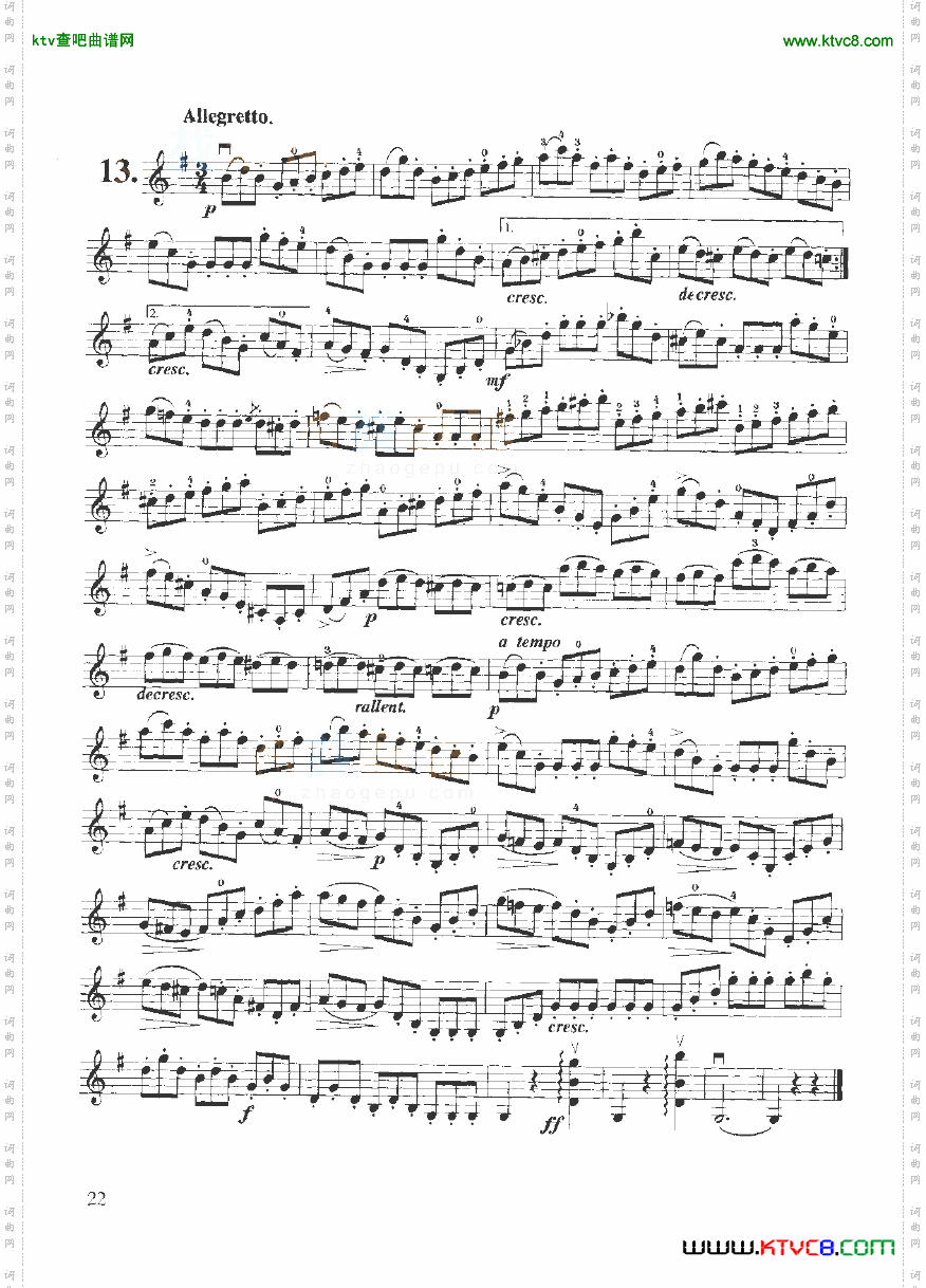 开塞小提琴练习曲36首弦乐类小提琴21-40