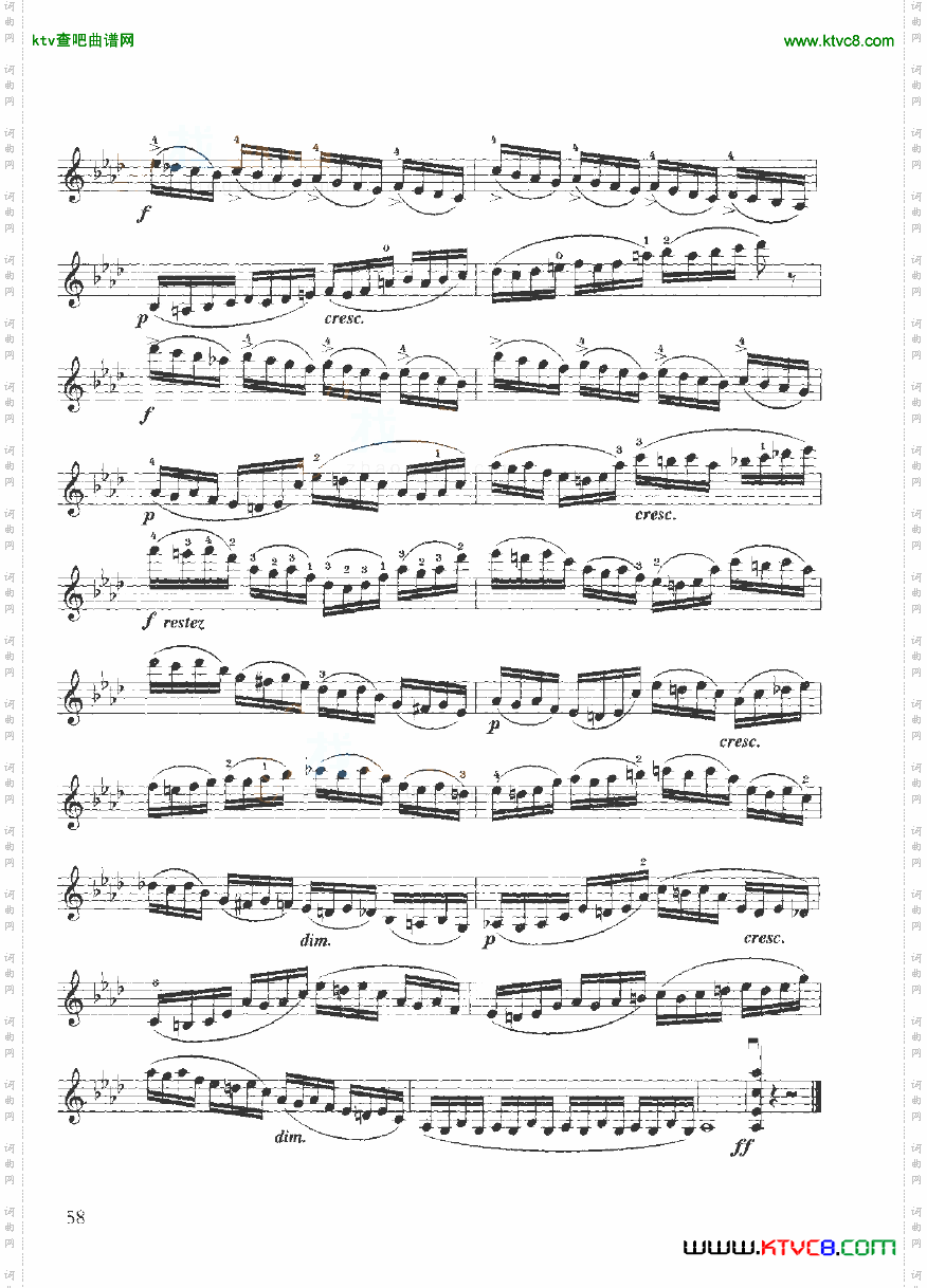 开塞小提琴练习曲36首弦乐类小提琴41-60