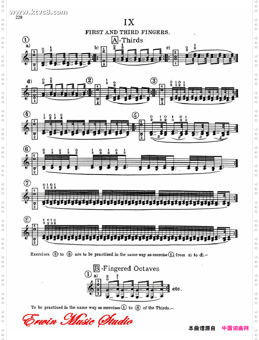 德米特里康斯坦丁多尼斯,基本颤音的练习,作品.18练习曲谱