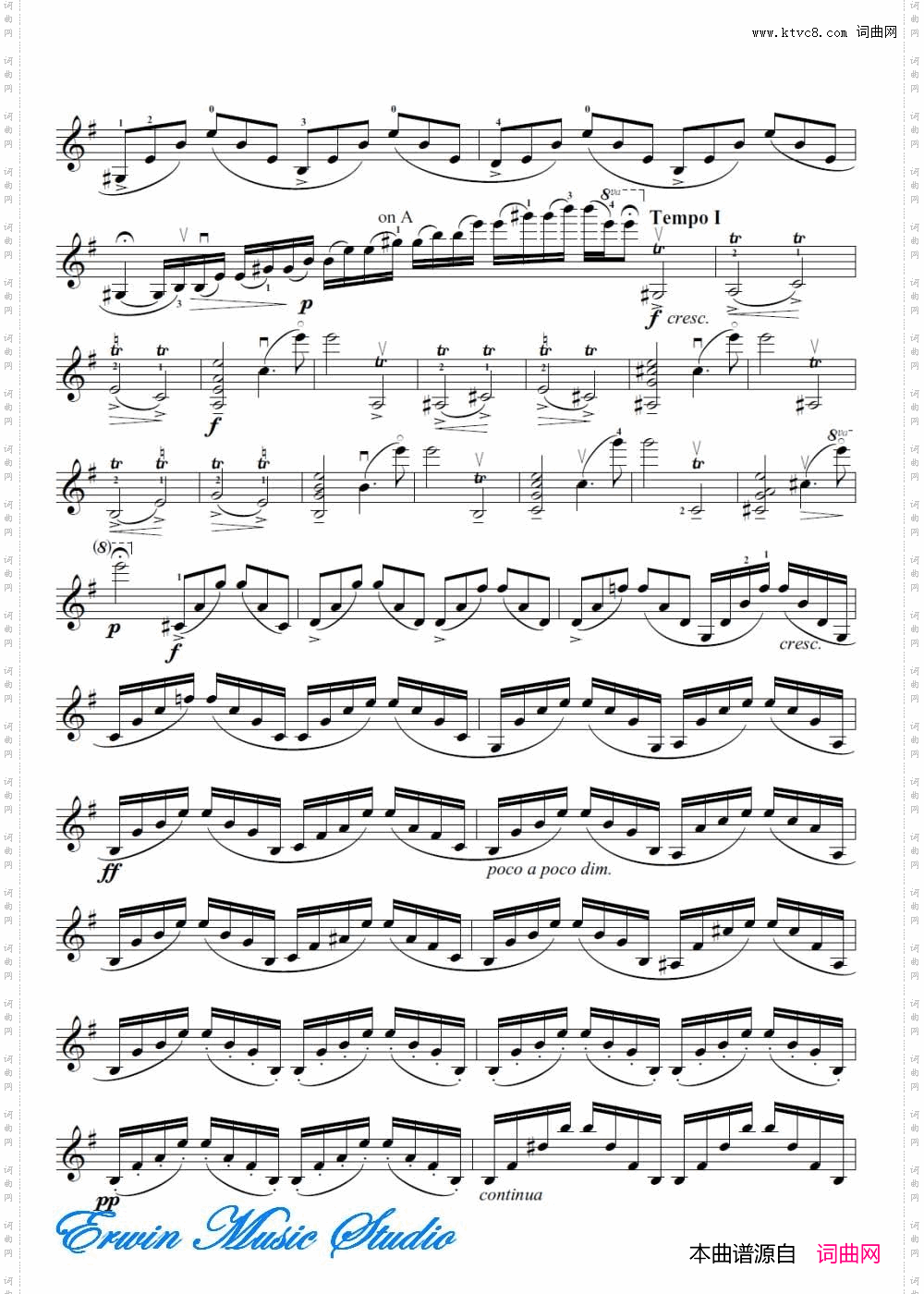 E小调小提琴协奏曲作品.64小提琴谱
