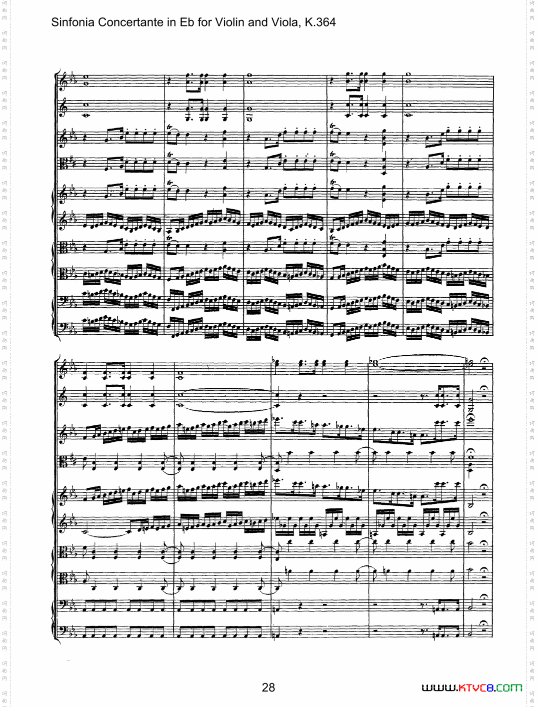 降E大调交响协奏曲《SinfoniaConcertanteinEb》fo-rViolina-ndViolaK·364_降E大调交响协奏曲《Sinfonia Concertante in Eb》fo-r Violin a-nd Viola K·364