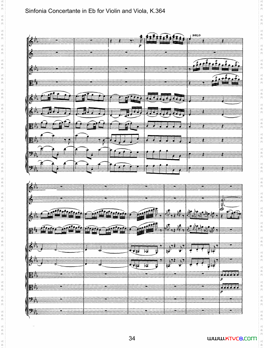 降E大调交响协奏曲《SinfoniaConcertanteinEb》fo-rViolina-ndViolaK·364_降E大调交响协奏曲《Sinfonia Concertante in Eb》fo-r Violin a-nd Viola K·364