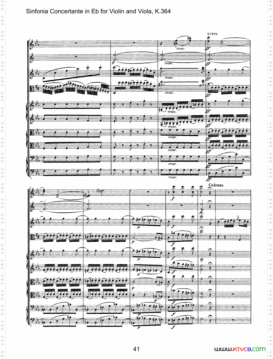 降E大调交响协奏曲《SinfoniaConcertanteinEb》fo-rViolina-ndViolaK·364_降E大调交响协奏曲《Sinfonia Concertante in Eb》fo-r Violin a-nd Viola K·364