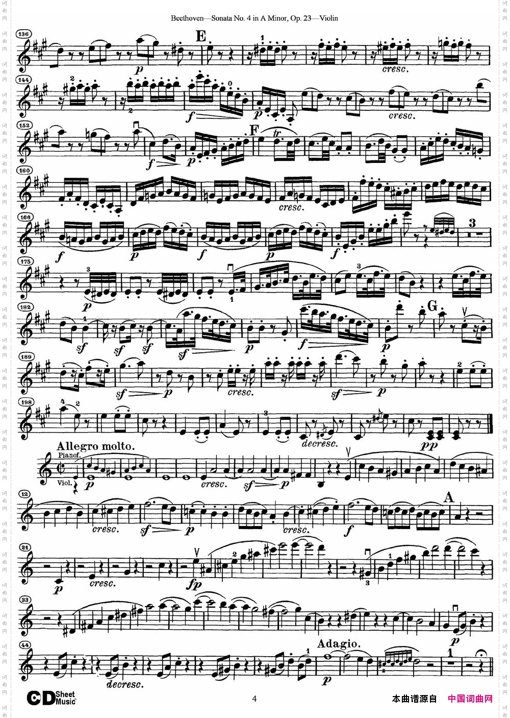 ViolinSonataNo·4inAMino-rOp·23