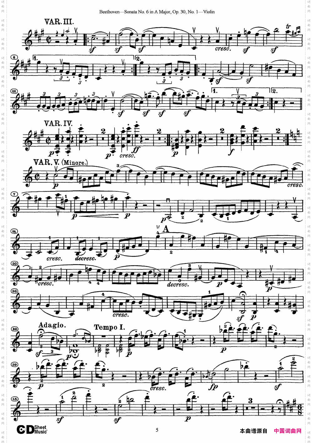 ViolinSonataNo·6inAMajo-rOp·30No·1