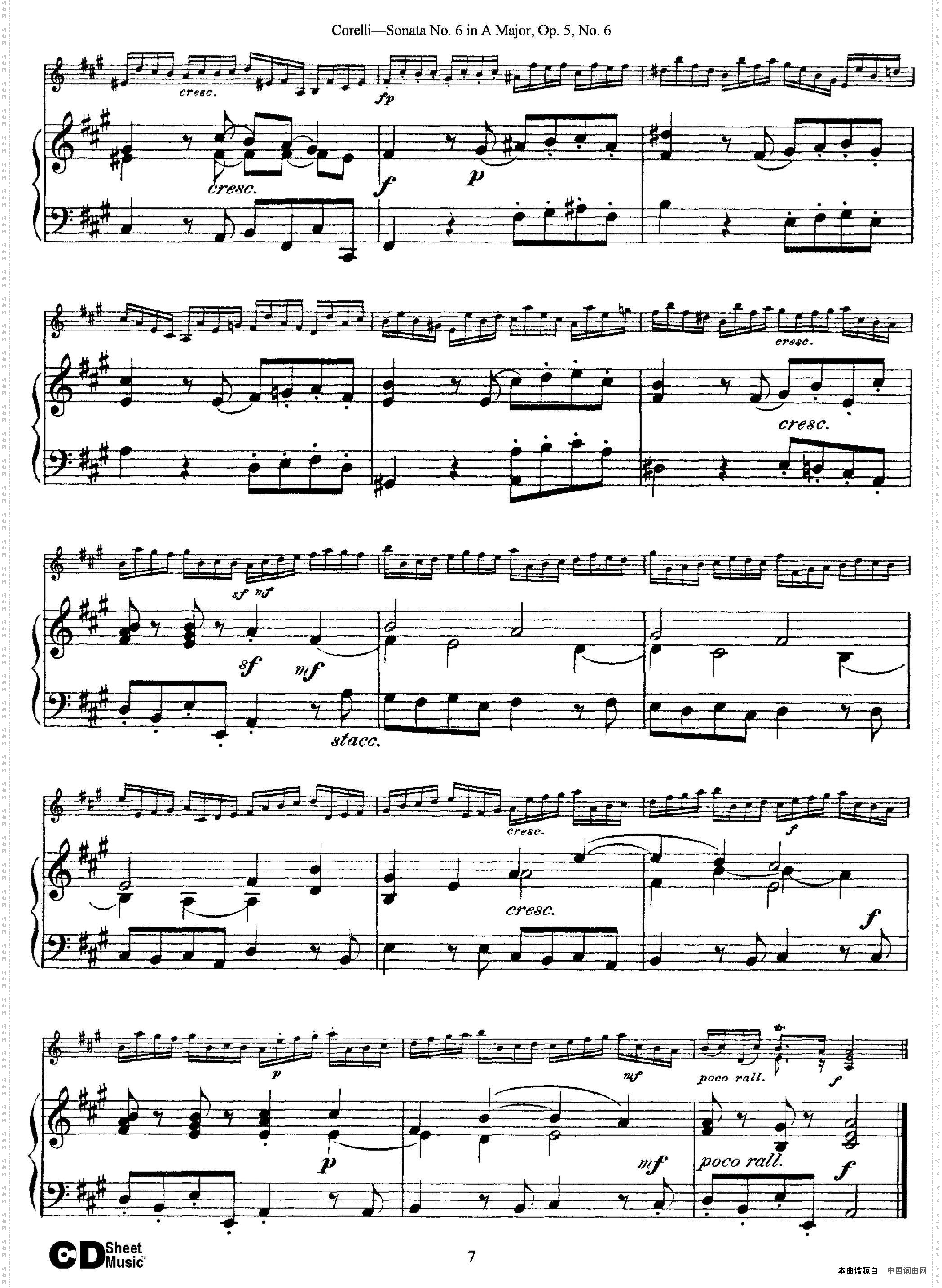 SonataNo·6inAMajorOp·5No·6小提琴+钢琴伴奏_Sonata No·6 in A Major Op·5 No·6小提琴+钢琴伴奏