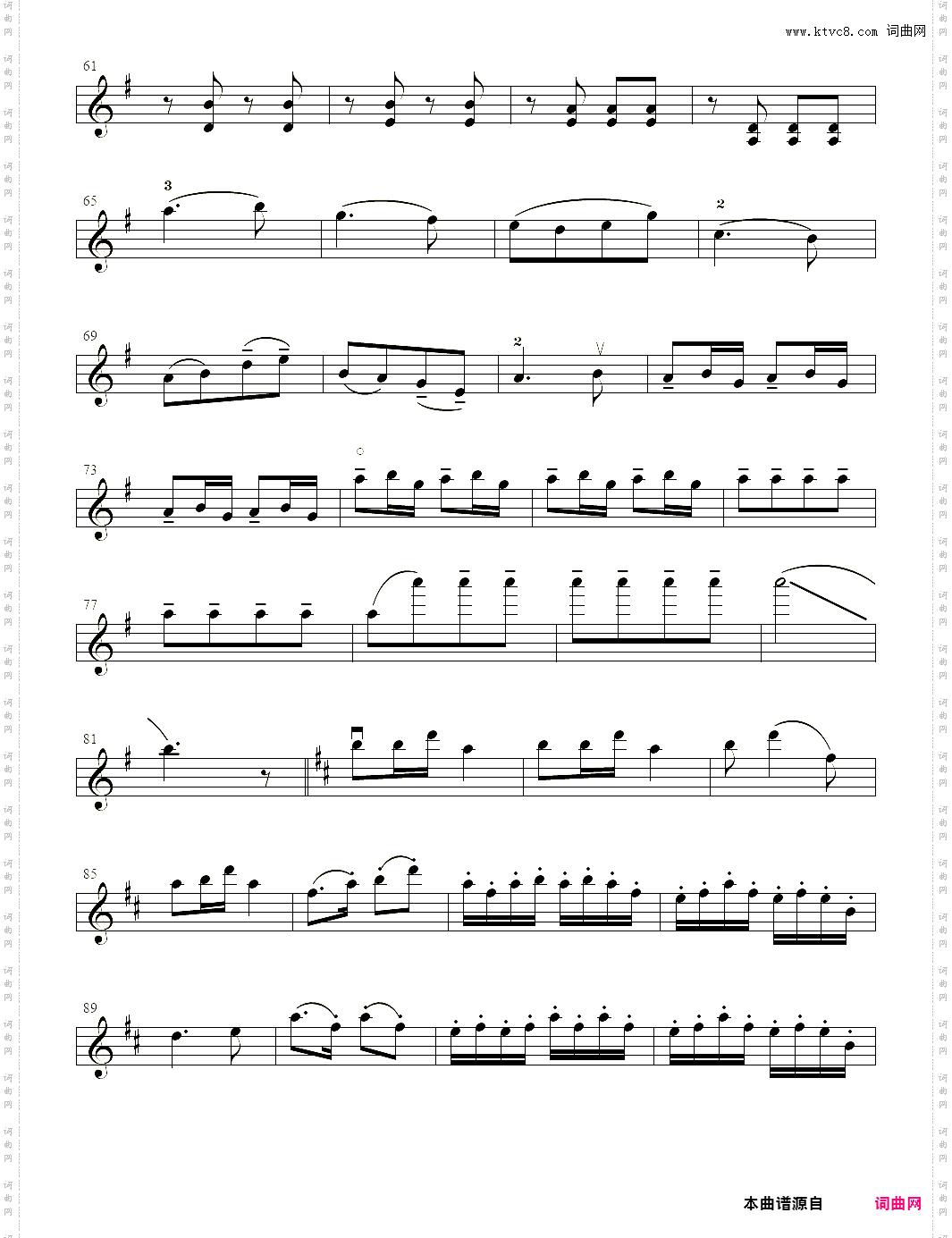 小提琴谱：新春乐弦乐四重奏分谱一：小提琴I