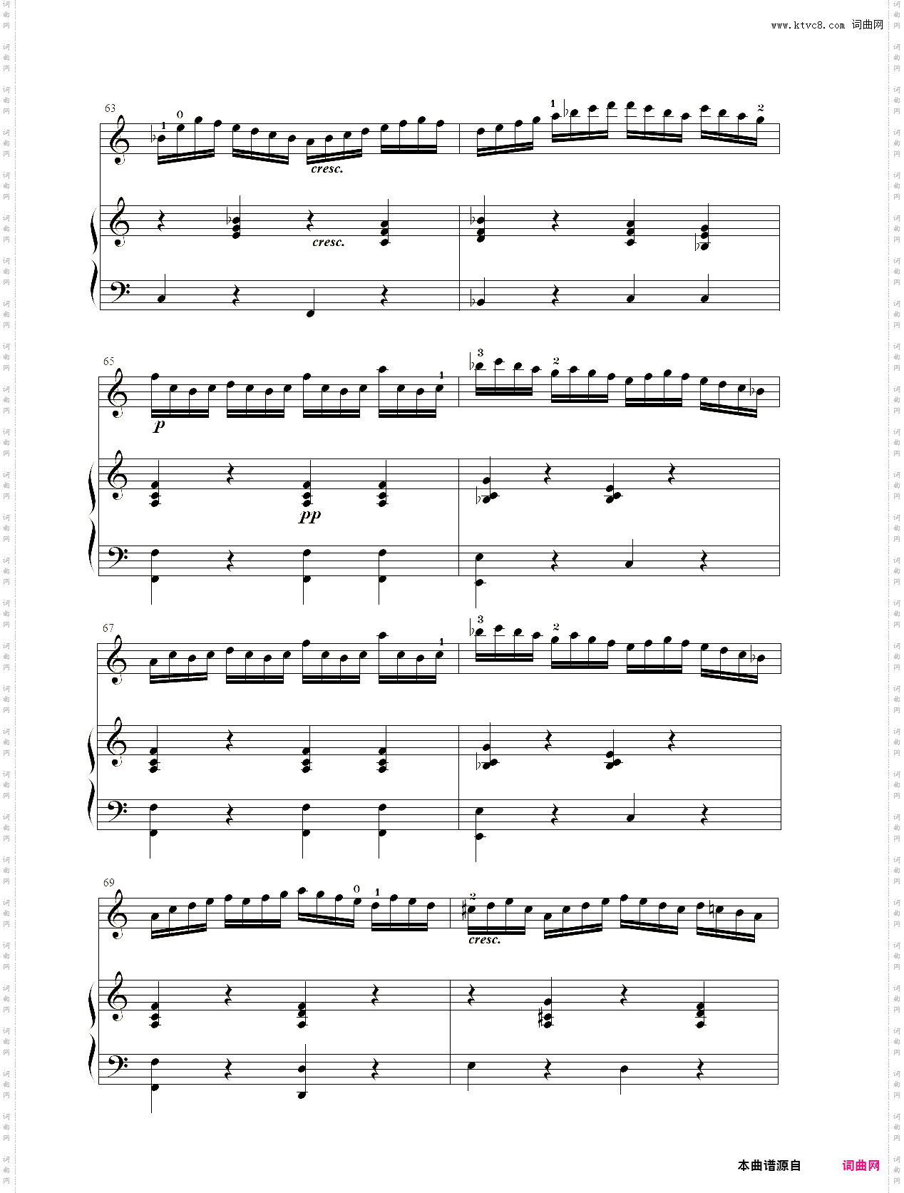 小提琴谱：无穷动小提琴、钢琴二重奏Paganini