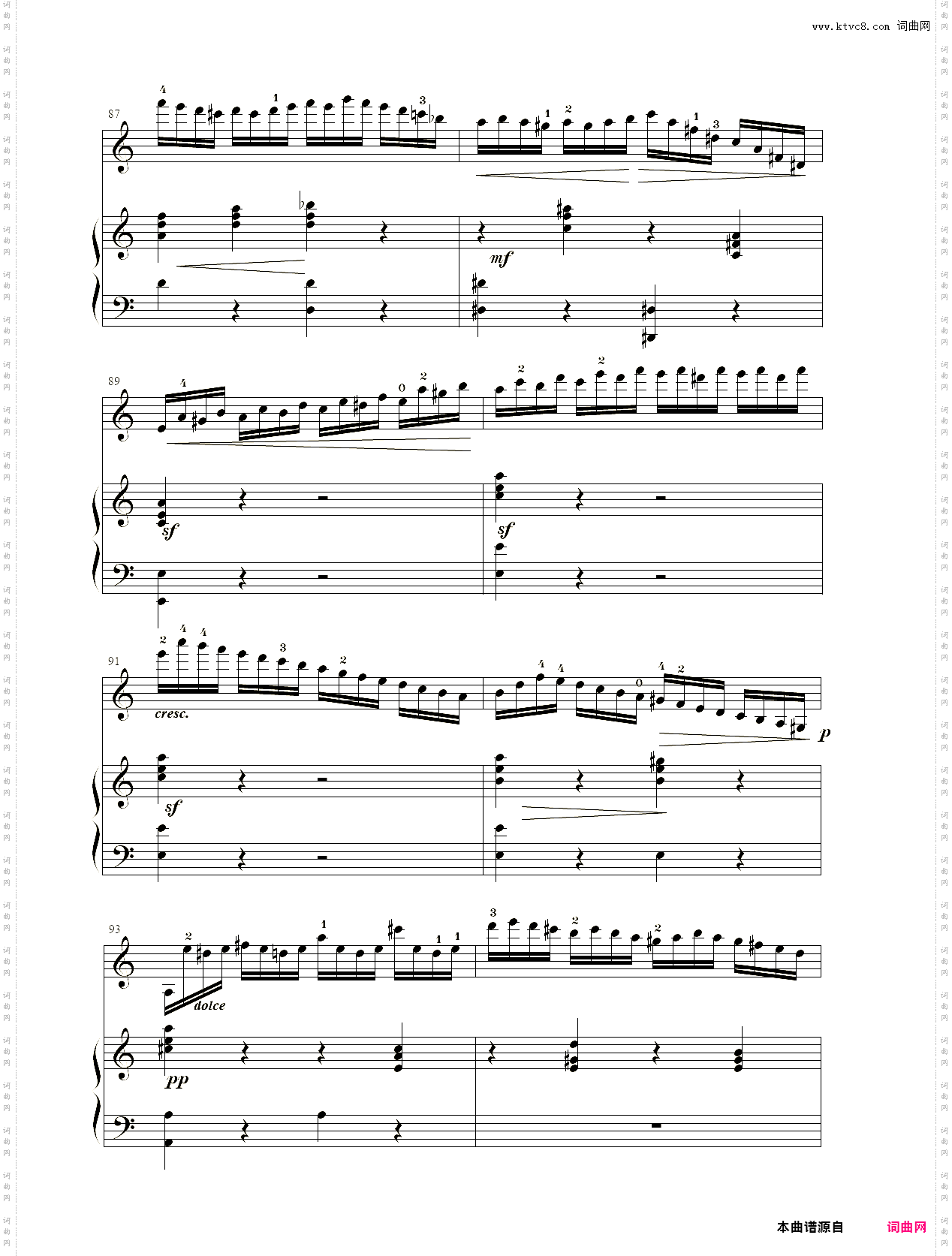 小提琴谱：无穷动小提琴、钢琴二重奏Paganini