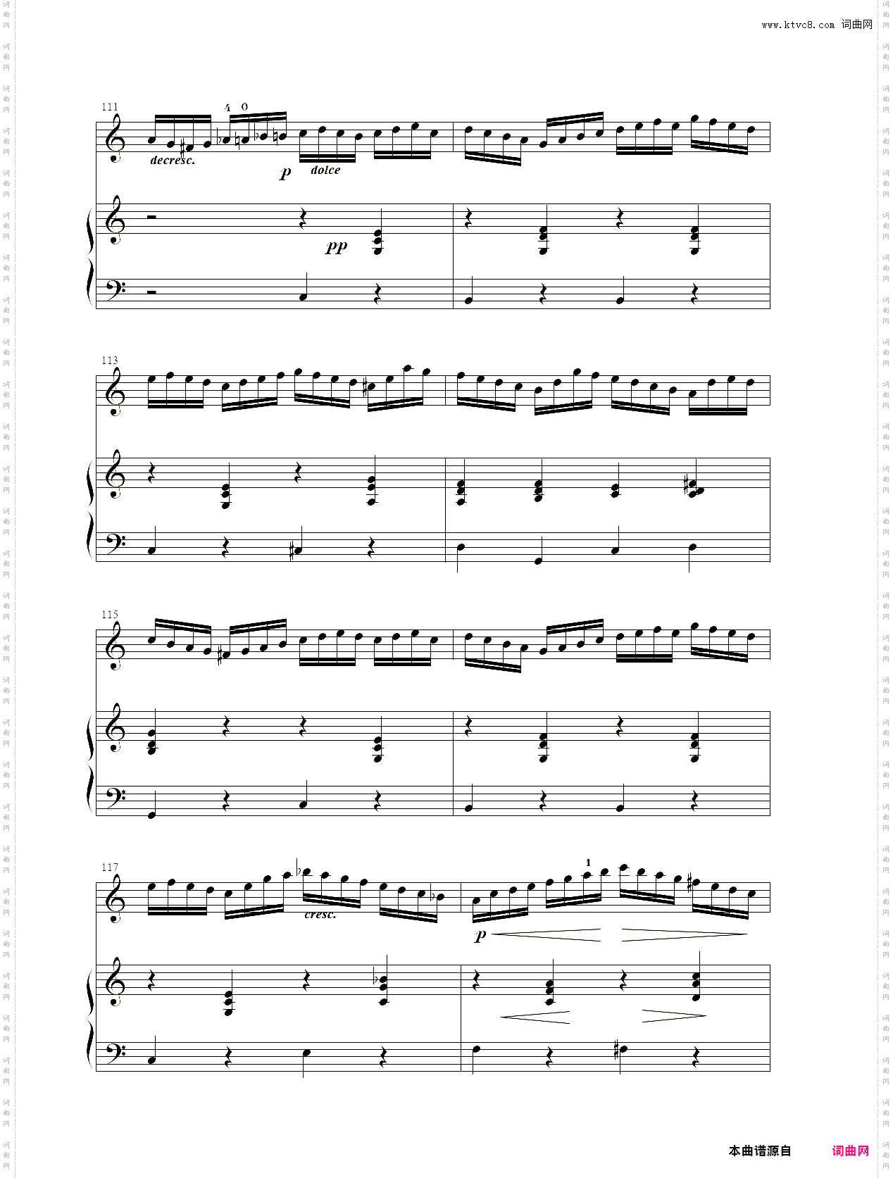小提琴谱：无穷动小提琴、钢琴二重奏Paganini