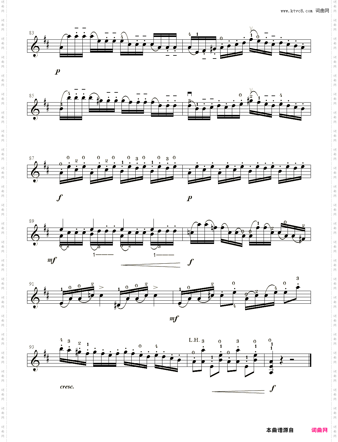 D大调第五学生协奏曲第一乐章_小提琴谱