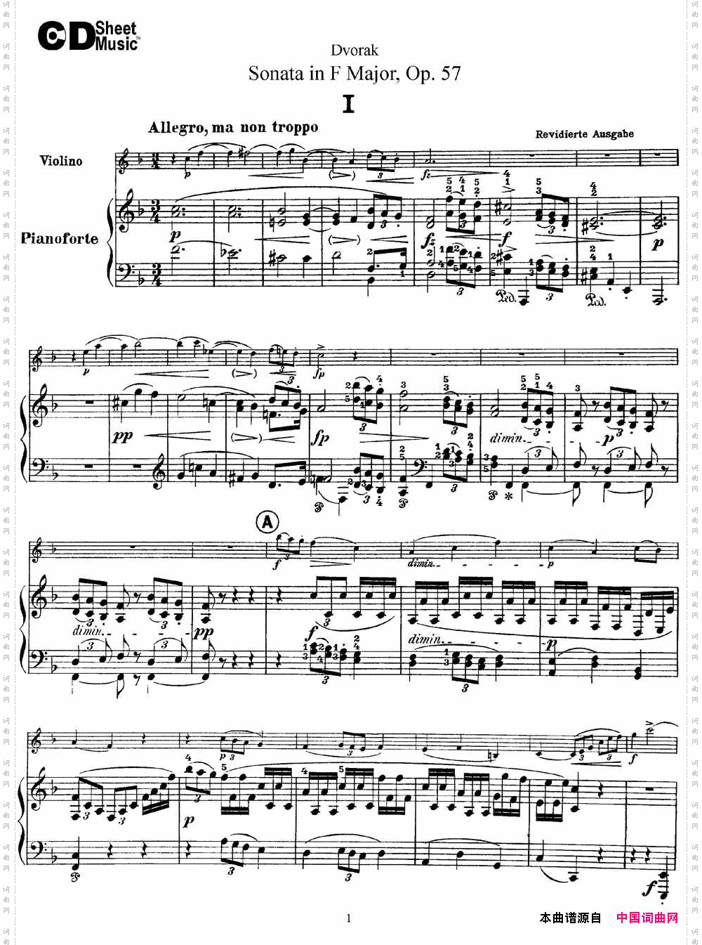 ViolinSonataOp.57小提琴+钢琴伴奏_Violin Sonata Op.57小提琴+钢琴伴奏