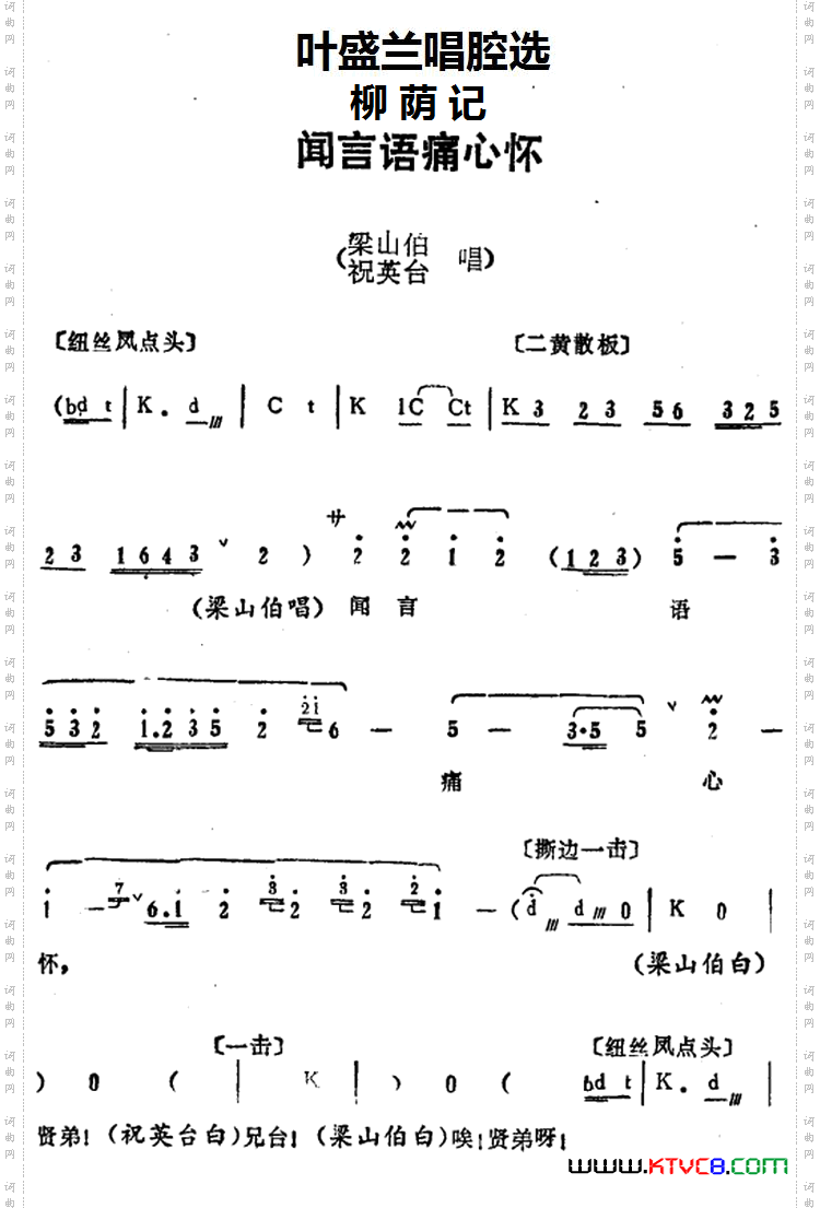叶盛兰唱腔选：闻言语痛心怀（《柳荫记》梁山伯、祝英台唱段）