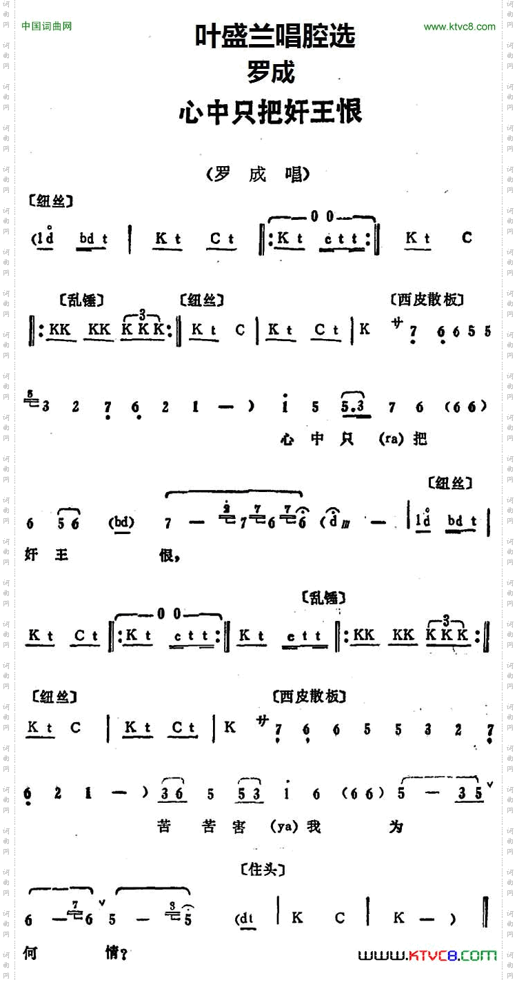 叶盛兰唱腔选：心中只把奸王恨《罗成》罗成唱段