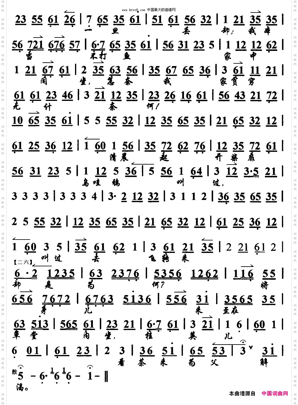 昨夜晚吃醉酒和衣而卧_《打渔杀家》选段、京胡伴奏谱