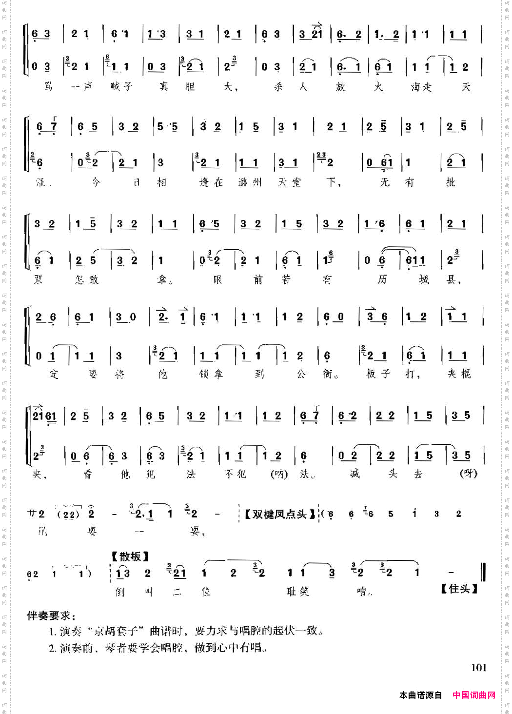 站立店中用目洒_《卖马耍锏》选段、京胡伴奏+唱腔