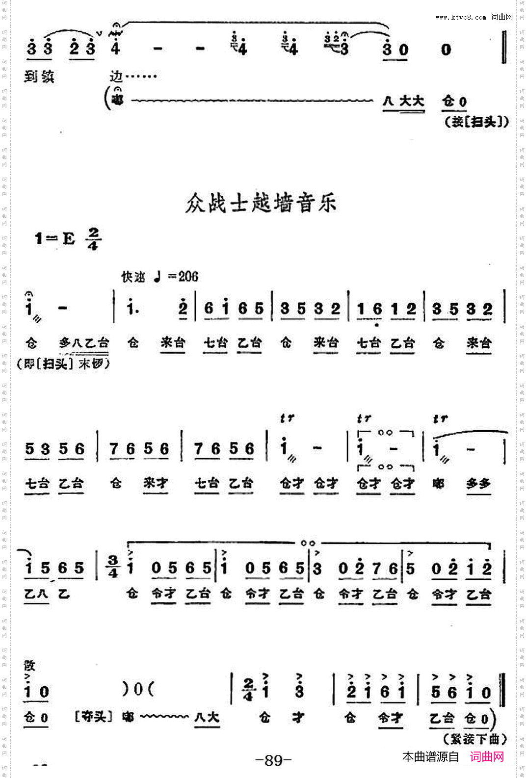 革命现代京剧《沙家浜》全剧主旋律乐谱之第九场突破