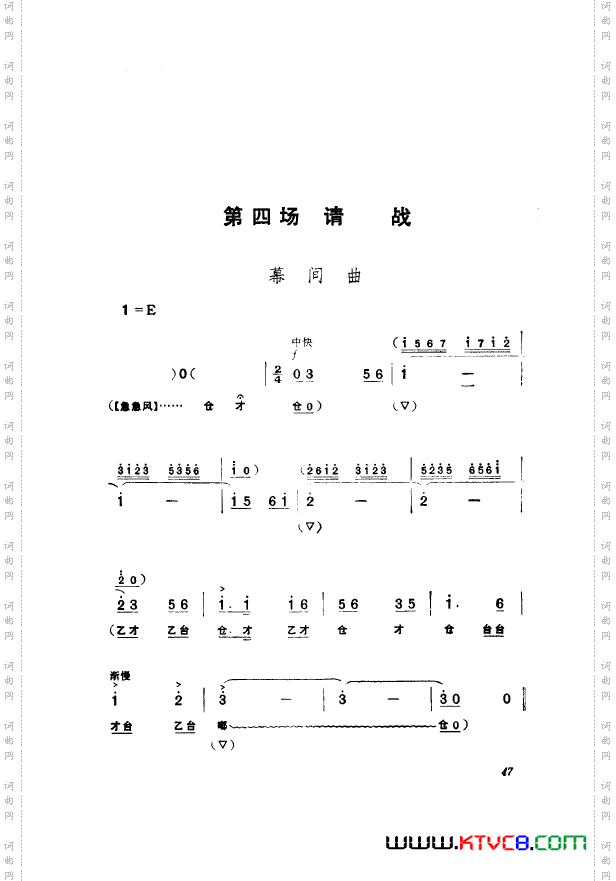 革命现代京剧奇袭白虎团主旋律乐谱051-100