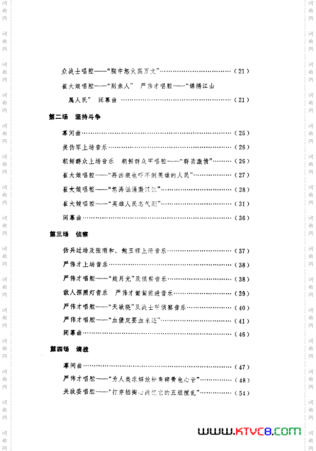 革命现代京剧奇袭白虎团主旋律乐谱000-050
