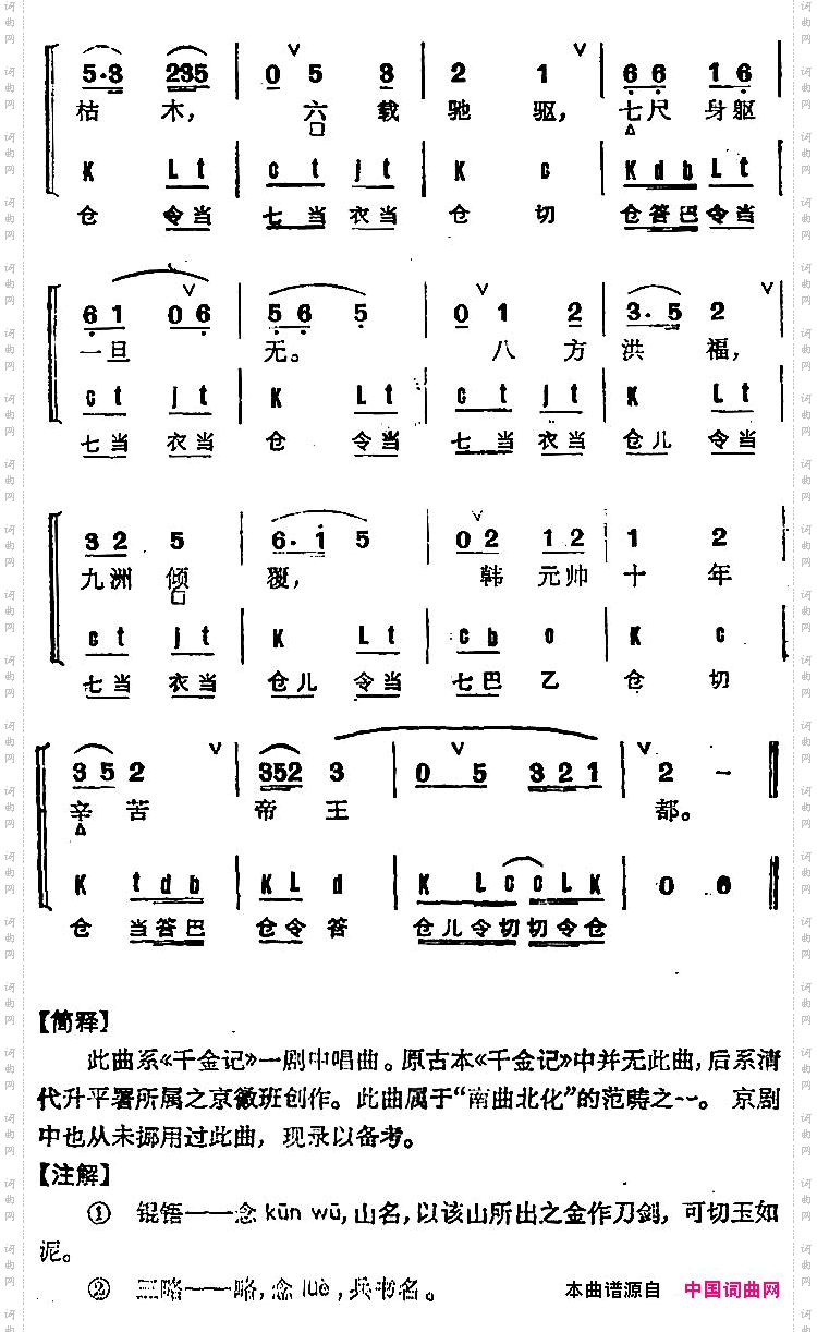 京剧群曲汇编：雌雄尾