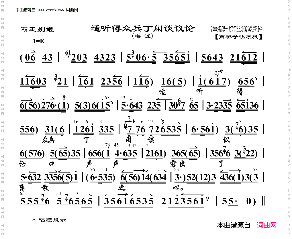 霸王别姬·适听得众兵丁闲谈议论