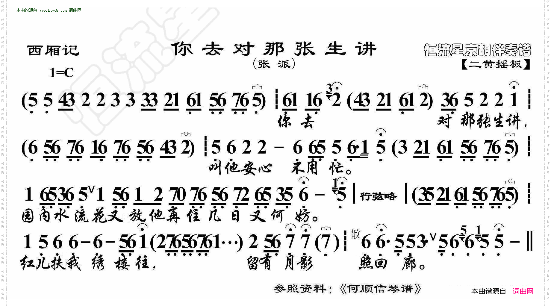 西厢记·你去对你张生讲