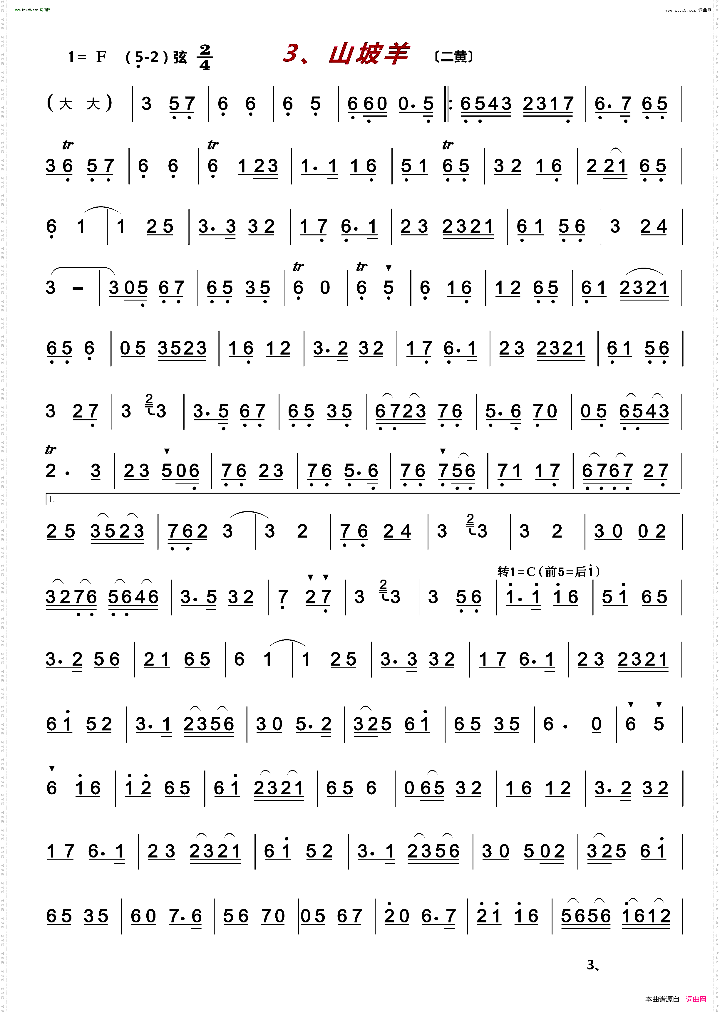 京剧伴奏曲牌13首