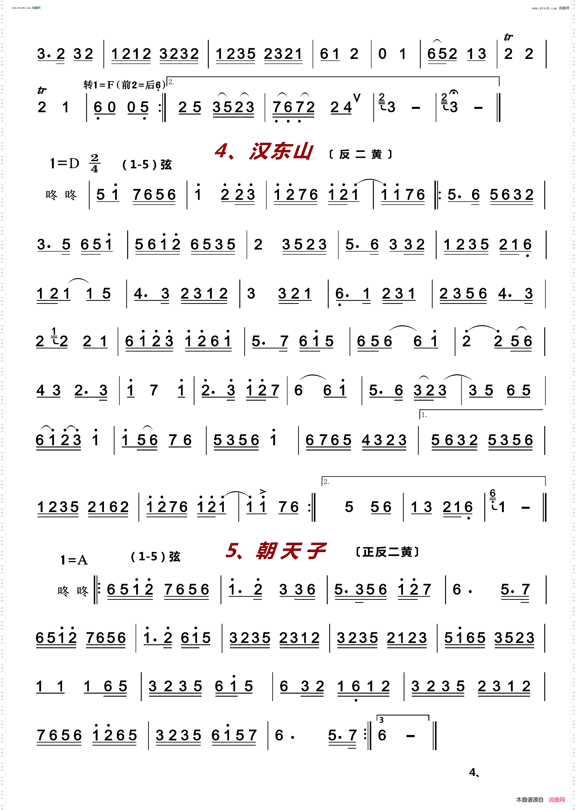 京剧伴奏曲牌13首