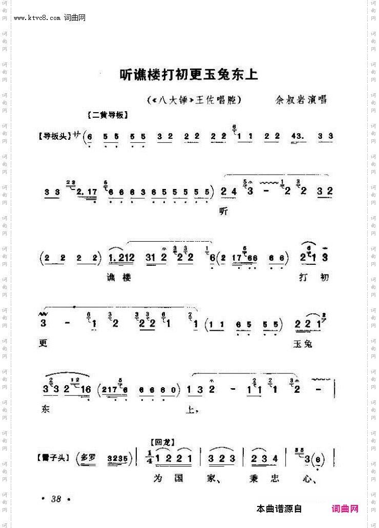 京剧著名唱腔选 上集 目录前言 1 60(京剧曲谱)44