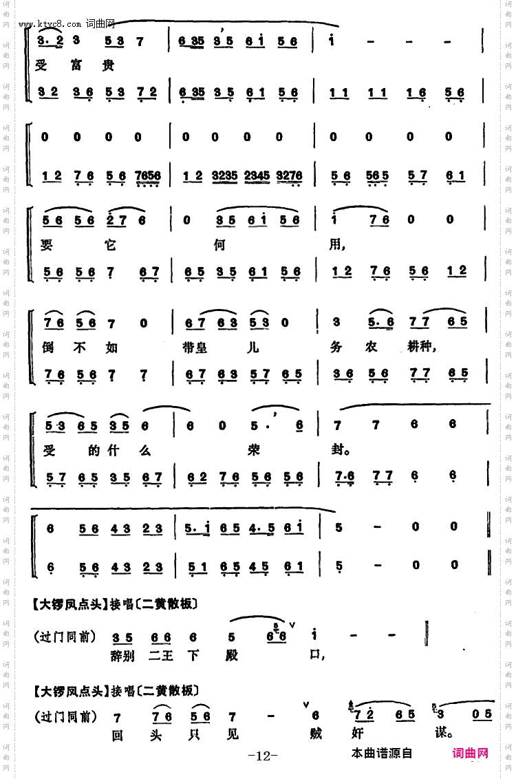 程砚秋唱腔集：《贺后骂殿》