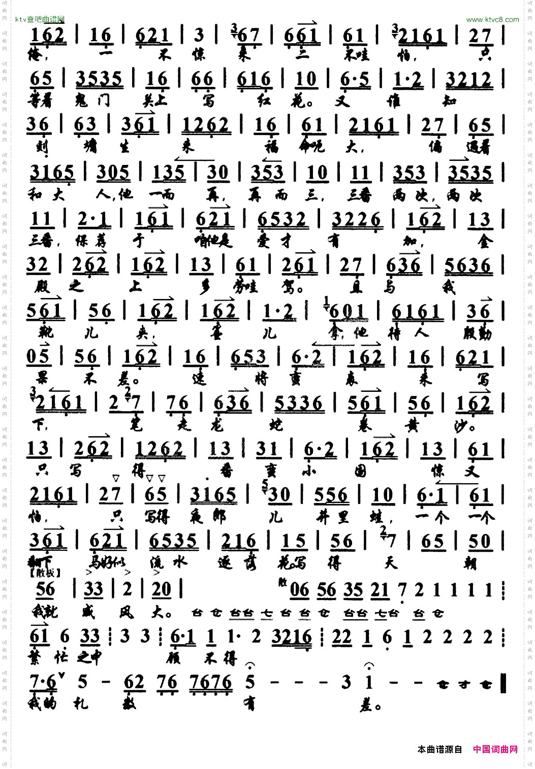 一支笔权作了十万铁甲《宰相刘罗锅》选段、琴谱