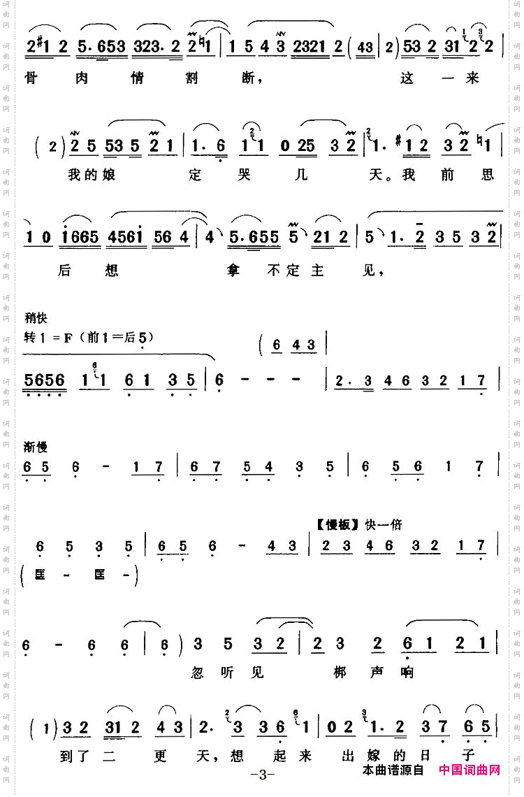 鸟入林鸡上窝黑了天《小女婿》杨香草【女】唱段