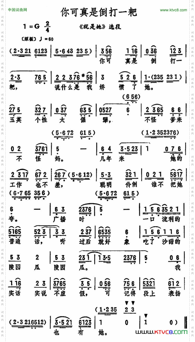你可真是倒打一耙《就是她》选段