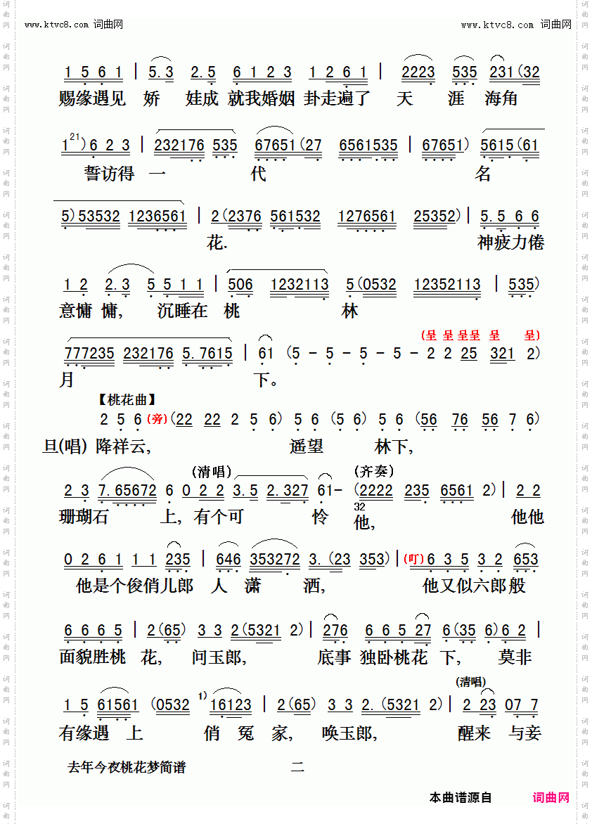 去年今晚桃花梦