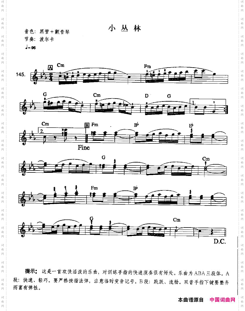 小丛林中级班电子琴乐谱