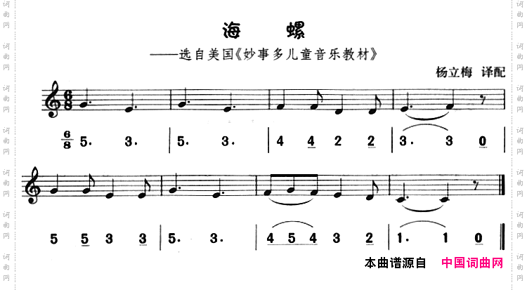 海螺八孔竖笛线简谱对照版