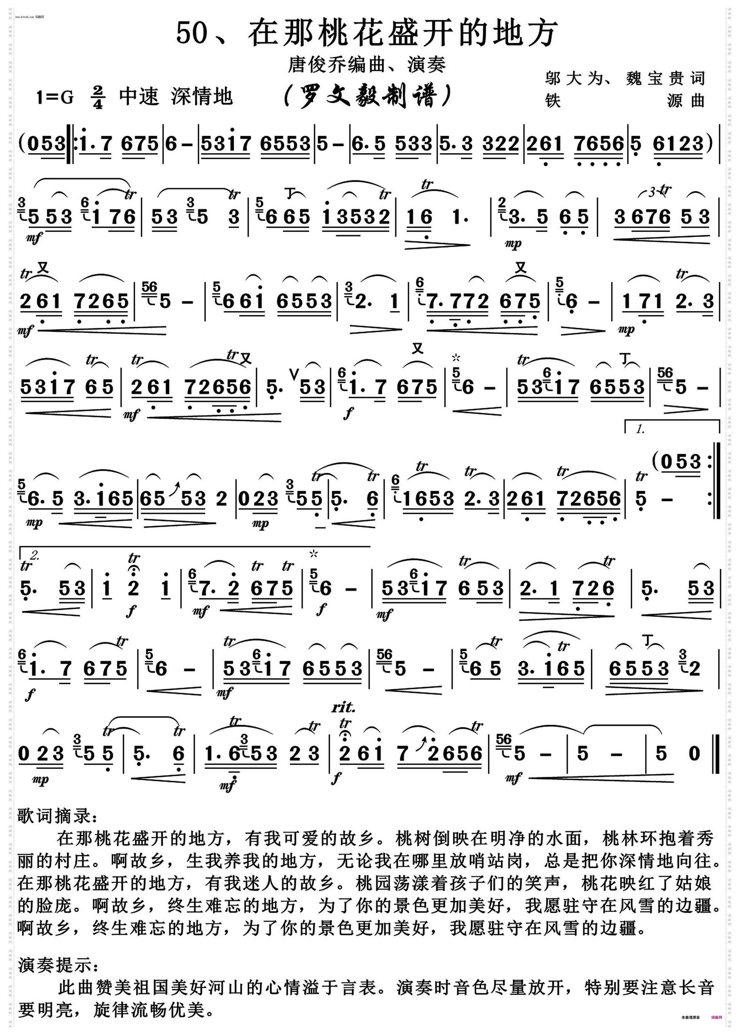 在那桃花盛开的地方_笛子独奏