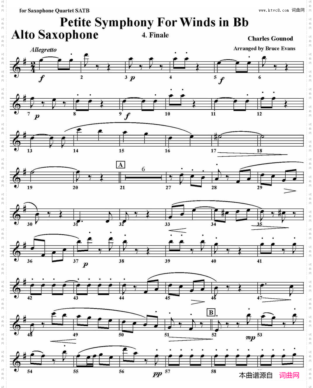 PetiteSymphonyFo-rWindsinBb四重奏·中音萨克斯分谱_Petite Symphony Fo-r Winds in Bb四重奏·中音萨克斯分谱