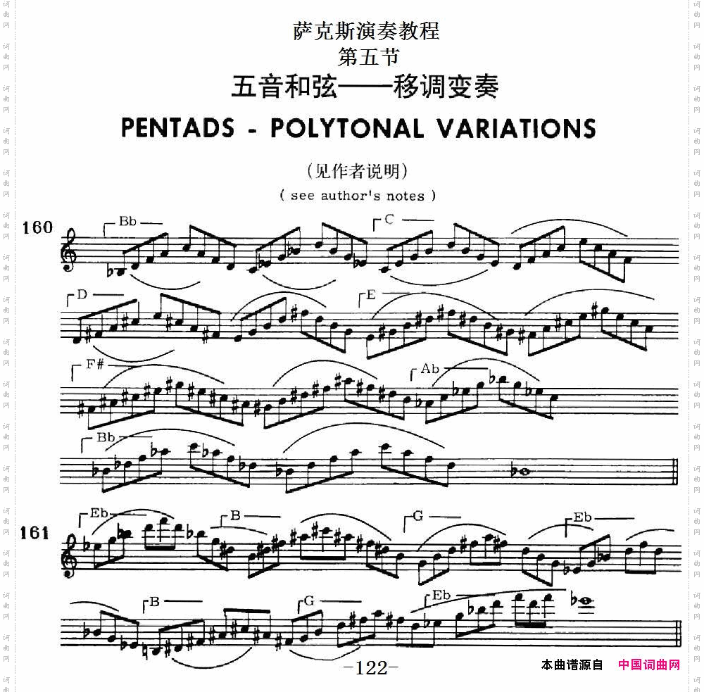 萨克斯演奏教程第五节五音和弦-移调变奏
