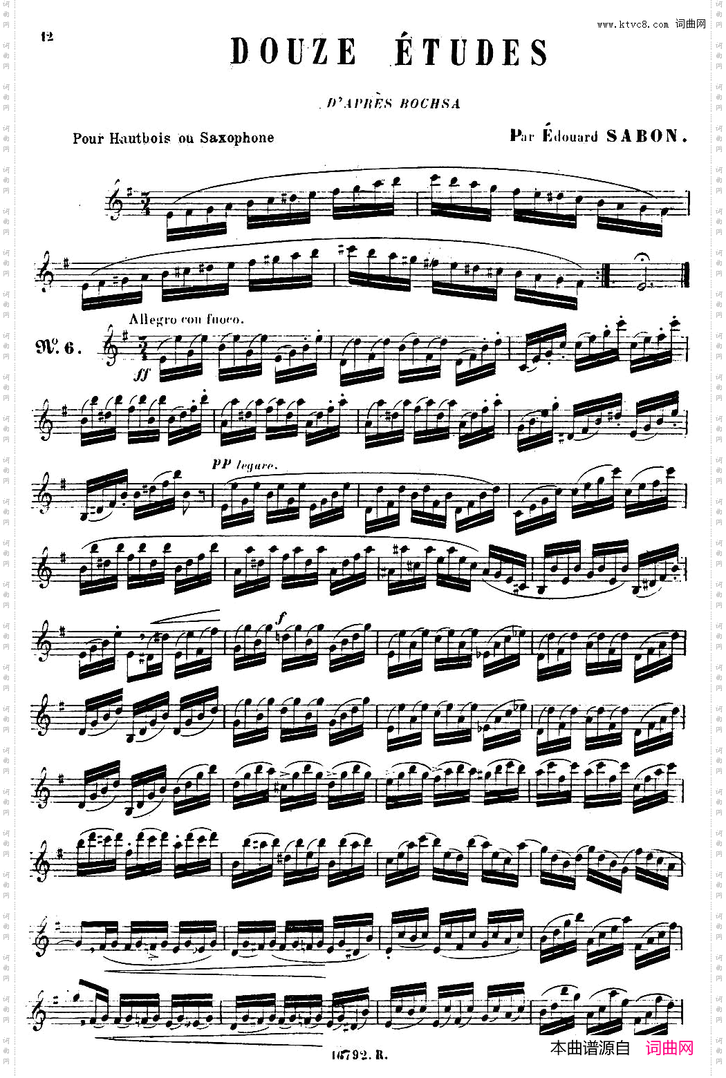 E.Sabon-12首练习曲6