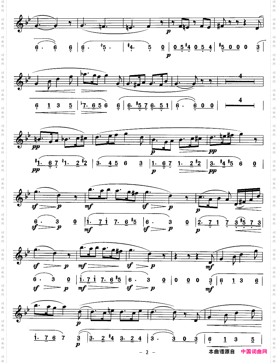 西西里舞曲线、简谱混排版