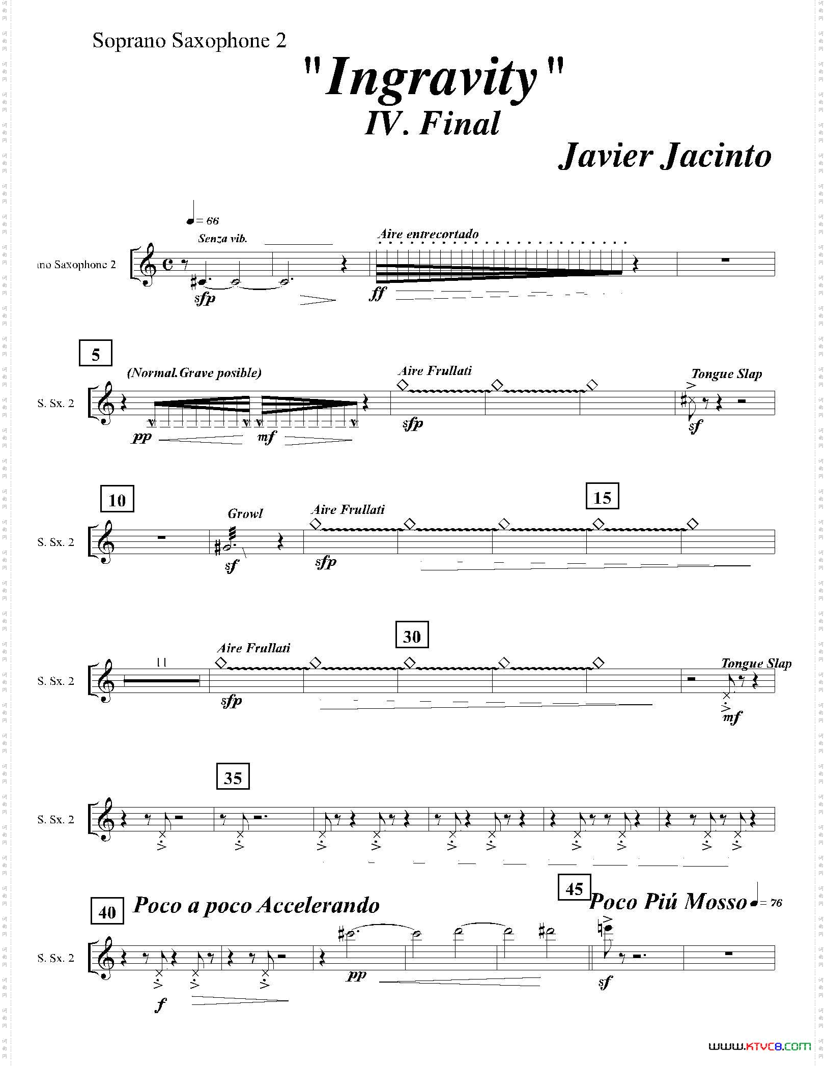 Ingravity第四乐章第二高音萨克斯分谱