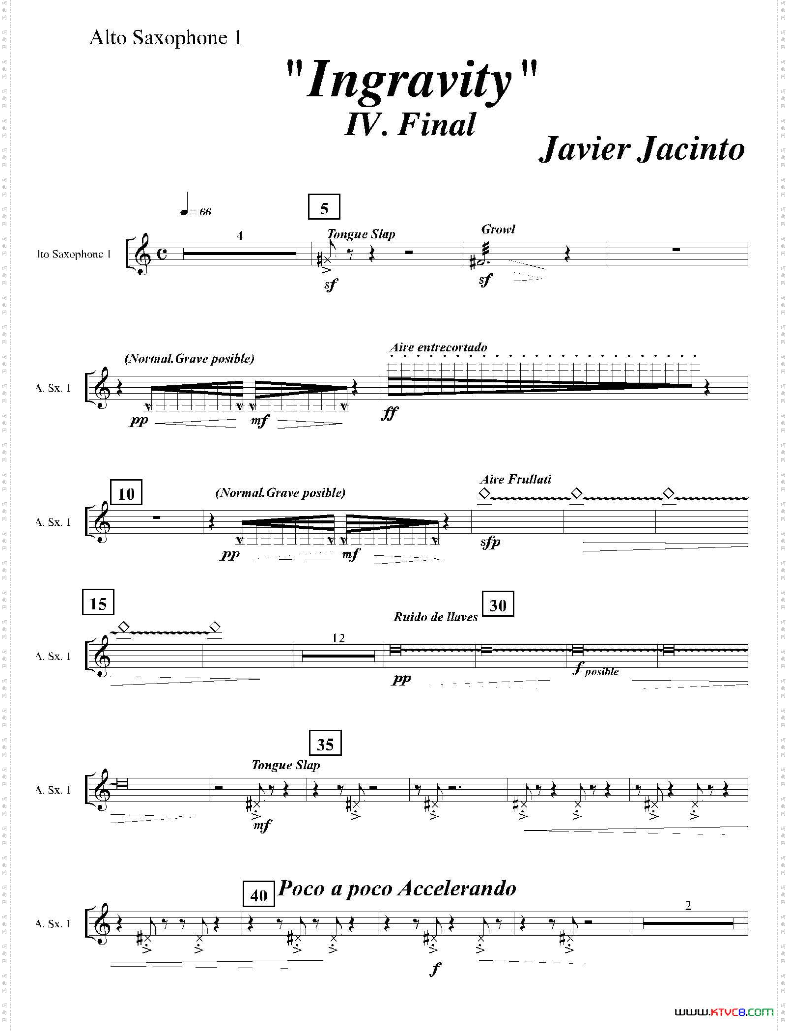 Ingravity第四乐章第一中音萨克斯分谱